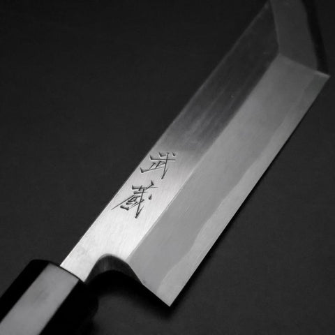 Unagisaki (Edo) Blue Steel #1 Hon-Kasumi Manche en Buffle et Ébène 150mm-[Musashi]-[Couteaux de cuisine japonais]