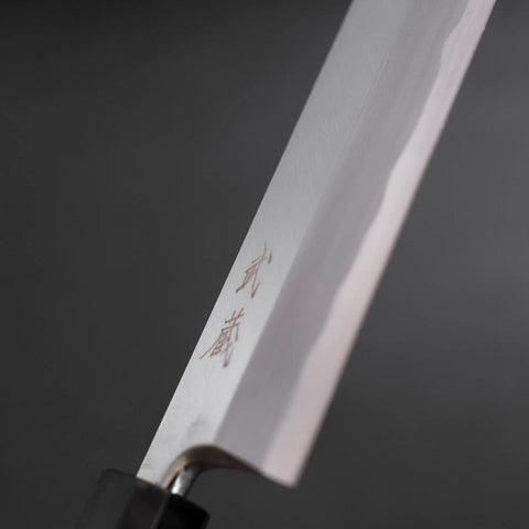 Unagisaki (Edo) Blue steel #1 Hon-Kasumi Buffalo Teak Handle 210mm-[Musashi]-[Couteaux de cuisine japonais]