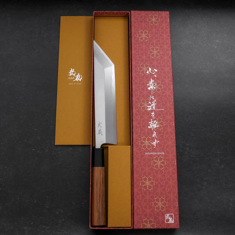 Unagisaki (Edo) Blue Steel #1 Hon-Kasumi Manche en Buffle et Bois de Teck 210mm-[Musashi]-[Couteaux de cuisine japonais]