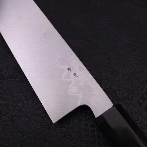 Usuba (Kanto) Blue Steel #2 Suminagashi Manche en Buffle et Ébène 180mm-[Musashi]-[Couteaux de cuisine japonais]