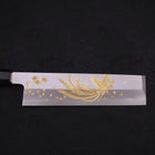 Usuba (Kanto) White Steel #2 Kasumi Chokin Phoenix-Sakura Manche en Buffle et Ébène 180mm-[Musashi]-[Couteaux de cuisine japonais]