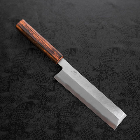 Usuba (Kanto) White Steel #2 Kasumi Manche Sumi Urushi 180mm-[Musashi]-[Couteaux de cuisine japonais]
