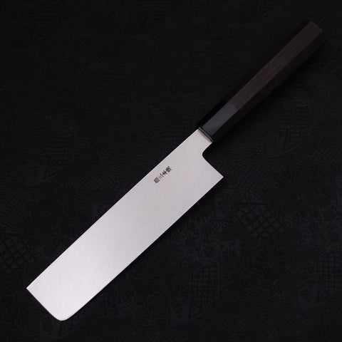 Usuba(Kanto) Honyaki Silver Steel #3 Miroir Manche en Buffle et Ébène 180mm-[Musashi]-[Couteaux de cuisine japonais]