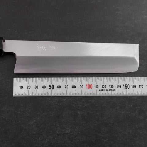 Usuba(Kanto) White Steel #2 Kasumi Manche en Buffle et Ébène 165mm-[Musashi]-[Couteaux de cuisine japonais]