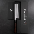 Usuba(Kanto) White Steel #2 Kasumi Manche en Buffle et Ébène 165mm-[Musashi]-[Couteaux de cuisine japonais]