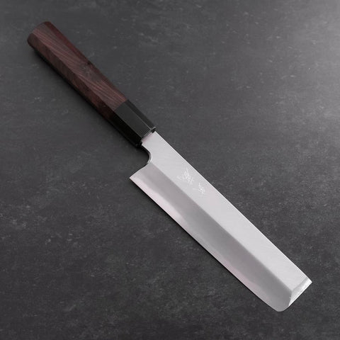 Usuba(Kanto) White Steel #2 Kasumi Manche en Buffle et Ébène 165mm-[Musashi]-[Couteaux de cuisine japonais]