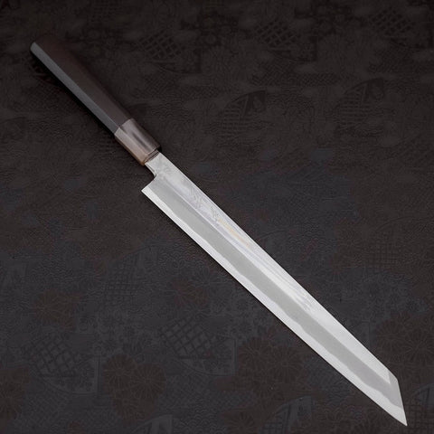 Yanagi Kiritsuke Blue Steel #1 Kasumi Manche en Buffle et Ebene 270mm-[Musashi]-[Couteaux de cuisine japonais]