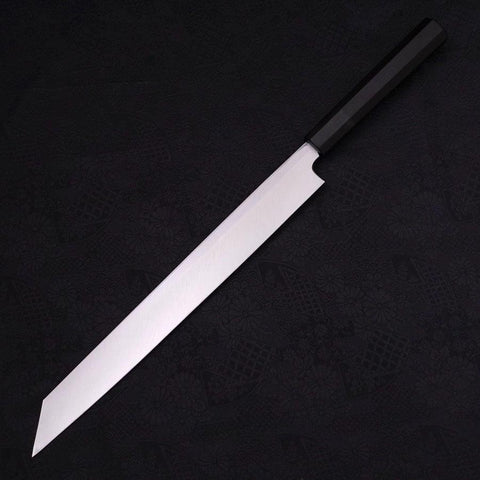 Yanagi Kiritsuke Blue Steel #2 Kasumi Manche en Buffle et Ébène 300mm-[Musashi]-[Couteaux de cuisine japonais]