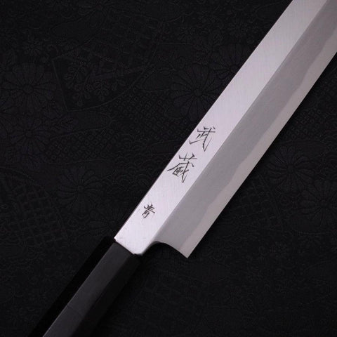 Yanagi Kiritsuke Blue Steel #2 Kasumi Manche en Buffle et Ébène 300mm-[Musashi]-[Couteaux de cuisine japonais]
