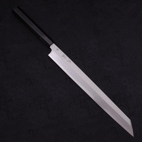 Yanagi Kiritsuke Blue Steel #2 Kasumi Manche en Buffle et Ébène 300mm-[Musashi]-[Couteaux de cuisine japonais]