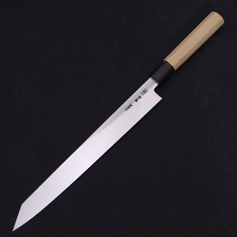 Yanagi Kiritsuke Blue Steel #2 Kasumi Manche en Buffle et Magnolia 270mm-[Musashi]-[Couteaux de cuisine japonais]