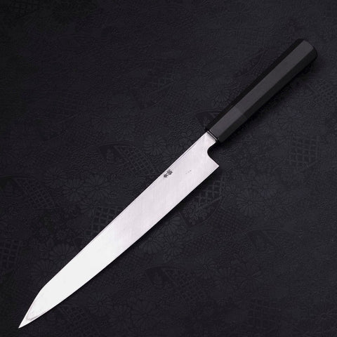 Yanagi Kiritsuke Blue Steel #2 Kurouchi Manche en Buffle et Ébène 240mm-[Musashi]-[Couteaux de cuisine japonais]