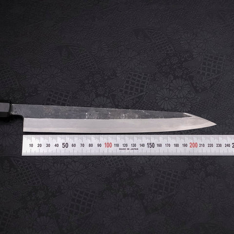 Yanagi Kiritsuke Blue Steel #2 Kurouchi Manche en Buffle et Ébène 240mm-[Musashi]-[Couteaux de cuisine japonais]