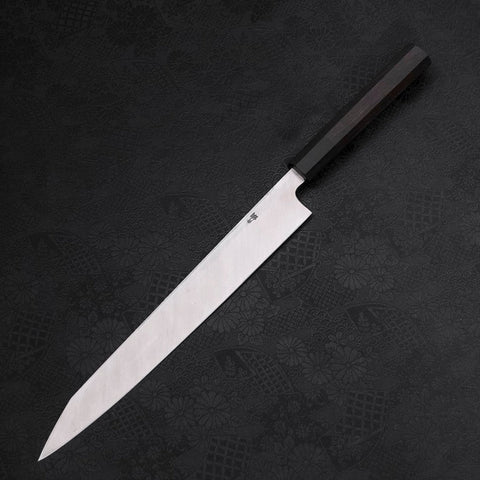 Yanagi Kiritsuke Blue Steel #2 Kurouchi Manche en Buffle et Ébène 270mm-[Musashi]-[Couteaux de cuisine japonais]