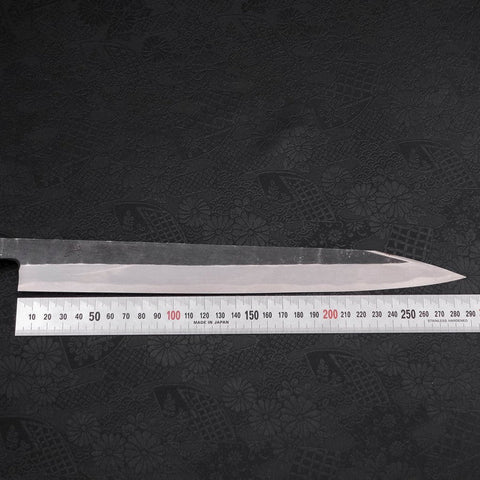 Yanagi Kiritsuke Blue Steel #2 Kurouchi Manche en Buffle et Ébène 300mm-[Musashi]-[Couteaux de cuisine japonais]