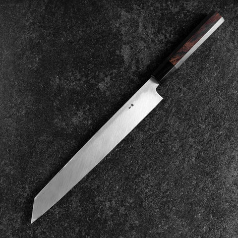 Yanagi Kiritsuke Blue Steel #2 Miroir Manche en Buffle et Ébène 265mm-[Musashi]-[Couteaux de cuisine japonais]