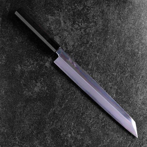 Yanagi Kiritsuke Blue Steel #2 Miroir Manche en Buffle et Ébène 265mm-[Musashi]-[Couteaux de cuisine japonais]
