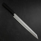 Yanagi Kiritsuke Blue Steel #1 Suminagashi Buffalo Ebony Handle With Sheath 300mm-[Musashi]-[Japanese-Kitchen-Knives]