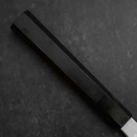 Yanagi Kiritsuke Blue steel #1 Suminagashi Manche en Buffle et Ébène avec Saya 300mm-[Musashi]-[Couteaux de cuisine japonais]