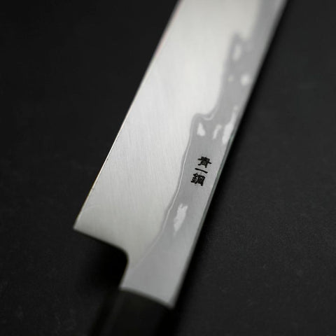 Yanagi Kiritsuke Blue steel #1 Suminagashi Manche en Buffle et Ébène avec Saya 330mm-[Musashi]-[Couteaux de cuisine japonais]