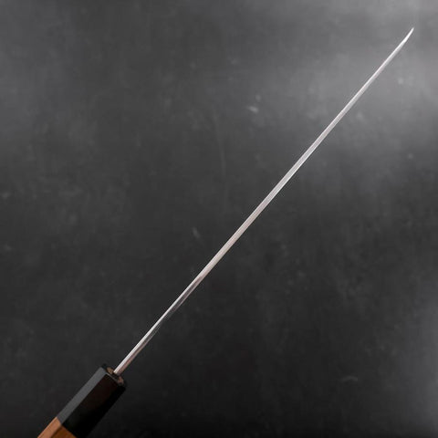 Yanagi Kiritsuke Silver Steel #3 Damas Miroir Manche en Buffle et Bois de Teck 300mm-[Musashi]-[Couteaux de cuisine japonais]