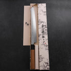 Yanagi Kiritsuke Silver Steel #3 Damas Miroir Manche en Buffle et Bois de Teck 300mm-[Musashi]-[Couteaux de cuisine japonais]