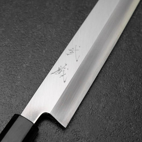 Yanagi Kiritsuke Silver Steel #3 Kasumi Buffalo Magnolia Handle 300mm (11.8”)-[Musashi]-[Couteaux de cuisine japonais]