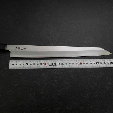 Yanagi Kiritsuke Silver Steel #3 Kasumi Manche en Buffle et Bois de Teck 300mm-[Musashi]-[Couteaux de cuisine japonais]