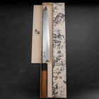 Yanagi Kiritsuke Silver Steel #3 Kasumi Manche en Buffle et Bois de Teck 300mm-[Musashi]-[Couteaux de cuisine japonais]