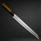 Yanagi Kiritsuke Silver Steel #3 Kasumi Manche en Buffle et Bois de Teck 300mm-[Musashi]-[Couteaux de cuisine japonais]