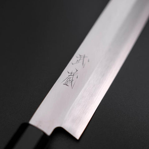 Yanagi Kiritsuke Silver Steel #3 Kasumi Manche en Buffle et Ébène 260mm-[Musashi]-[Couteaux de cuisine japonais]
