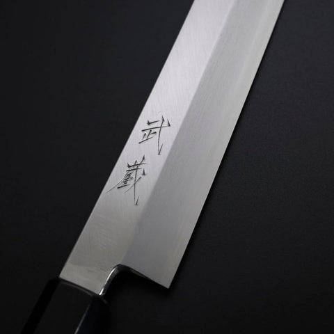 Yanagi Kiritsuke Silver Steel #3 Kasumi Manche en Buffle et Ébène 300mm-[Musashi]-[Couteaux de cuisine japonais]