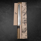 Yanagi Kiritsuke Silver Steel #3 Kurouchi Manche en Buffle et Magnolia 300mm-[Musashi]-[Couteaux de cuisine japonais]