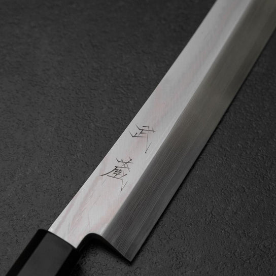 Yanagi Kiritsuke Silver Steel #3 Suminashi Manche en Buffle et Noyer 270mm
