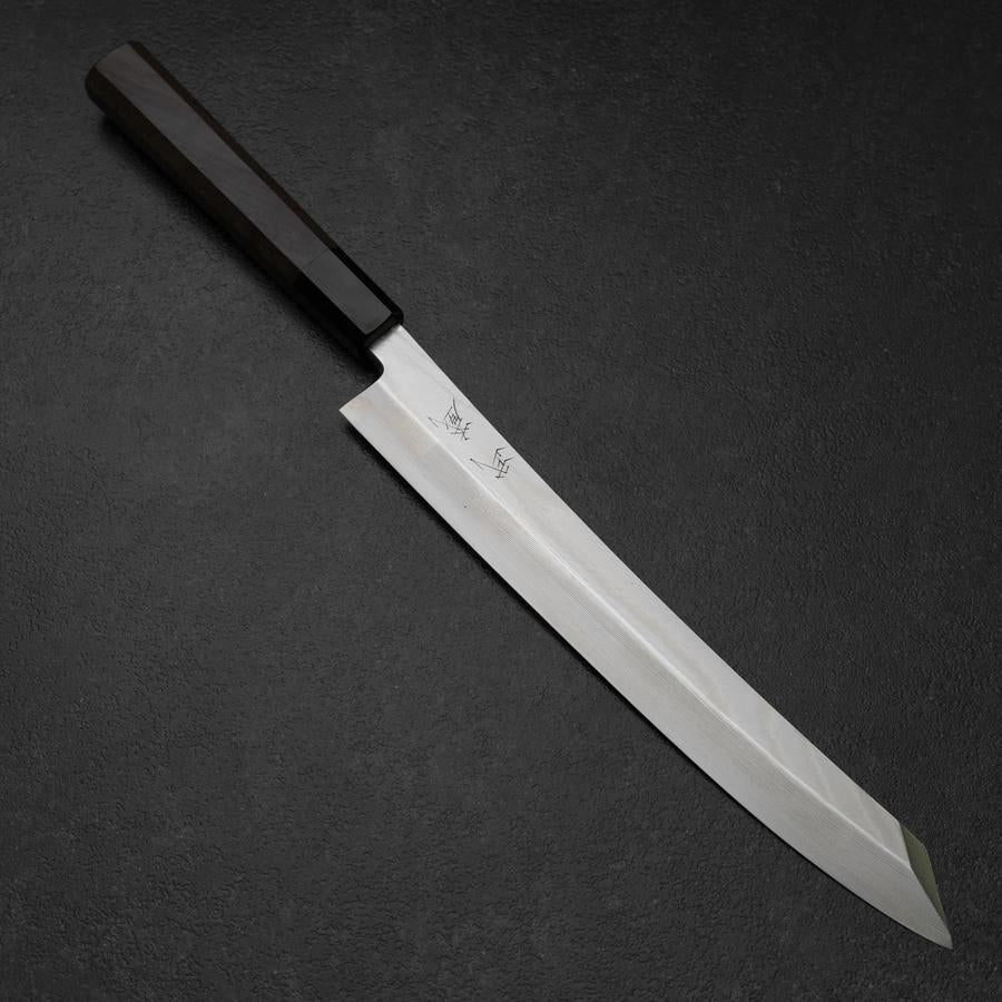Yanagi Kiritsuke Silver Steel #3 Suminashi Manche en Buffle et Noyer 270mm-[Musashi]-[Couteaux de cuisine japonais]