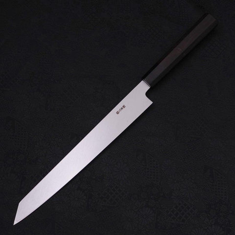 Yanagi Kiritsuke Sliver Steel #3 Honyaki Miroir Manche en Buffle et Ébène 270mm-[Musashi]-[Couteaux de cuisine japonais]