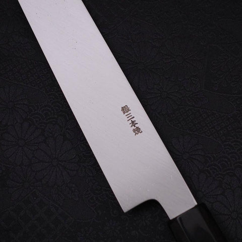 Yanagi Kiritsuke Sliver Steel #3 Honyaki Miroir Manche en Buffle et Ébène 270mm-[Musashi]-[Couteaux de cuisine japonais]