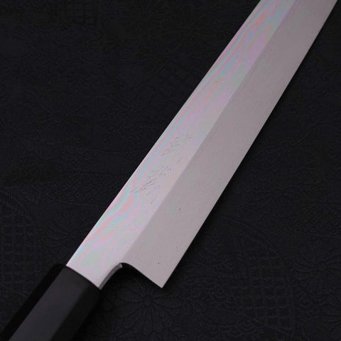 Yanagi Kiritsuke Sliver Steel #3 Honyaki Miroir Manche en Buffle et Ébène 270mm-[Musashi]-[Couteaux de cuisine japonais]