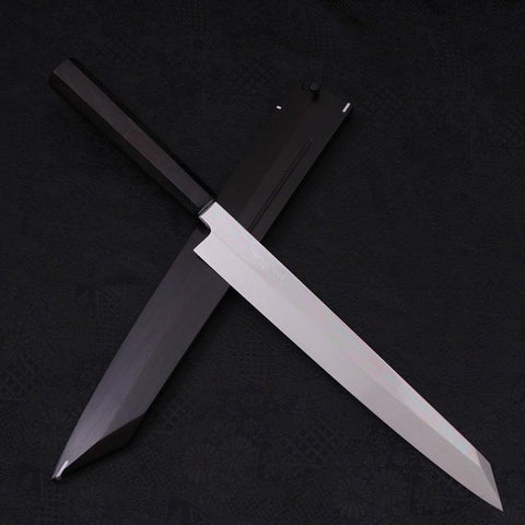 Yanagi Kiritsuke Sliver Steel #3 Honyaki Miroir Manche en Buffle et Ébène 270mm-[Musashi]-[Couteaux de cuisine japonais]