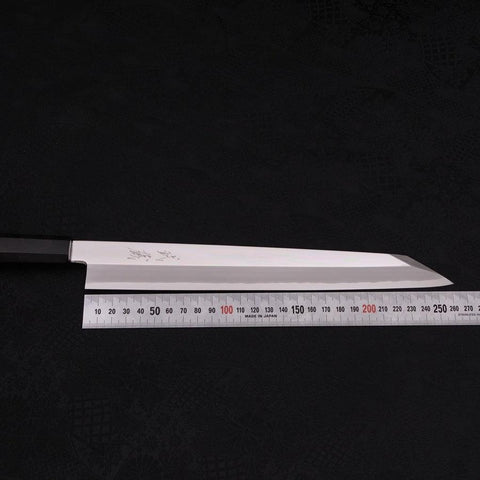 Yanagi Kiritsuke Sliver Steel #3 Miroir Manche en Buffle et Ébène 270mm-[Musashi]-[Couteaux de cuisine japonais]