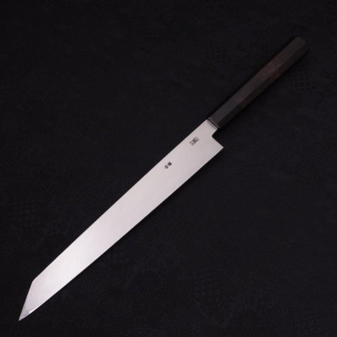 Yanagi Kiritsuke Sliver Steel #3 Miroir Manche en Buffle et Ébène 270mm-[Musashi]-[Couteaux de cuisine japonais]