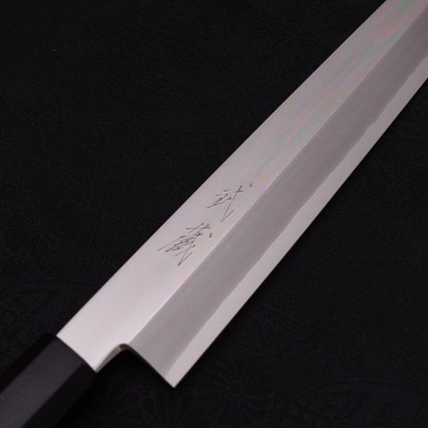 Yanagi Kiritsuke Sliver Steel #3 Miroir Manche en Buffle et Ébène 270mm-[Musashi]-[Couteaux de cuisine japonais]