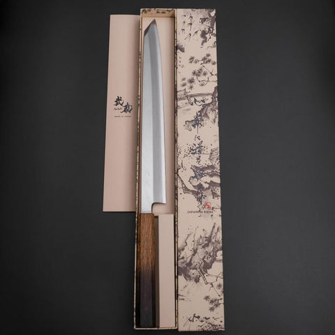 Yanagi Kiritsuke White Steel #2 Kasumi Manche Yaki Urushi 290mm-[Musashi]-[Couteaux de cuisine japonais]