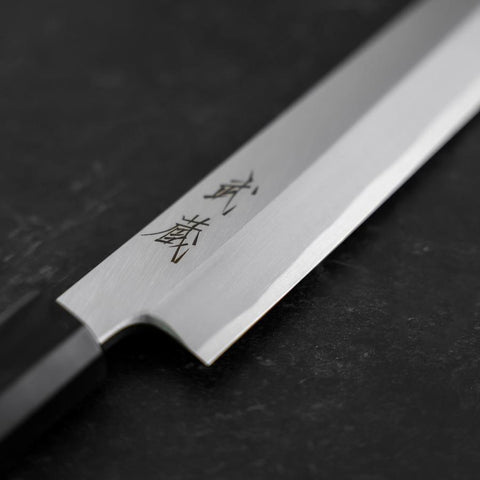 Yanagi Kiritsuke White Steel #2 Kasumi Manche en Buffle et Bois de Teck 270mm-[Musashi]-[Couteaux de cuisine japonais]