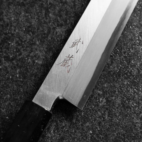 Yanagi Kiritsuke White Steel #2 Kasumi Manche en Buffle et Ébène 240mm-[Musashi]-[Couteaux de cuisine japonais]