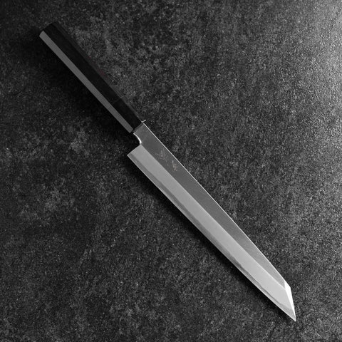 Yanagi Kiritsuke White Steel #2 Kasumi Manche en Buffle et Ébène 240mm-[Musashi]-[Couteaux de cuisine japonais]