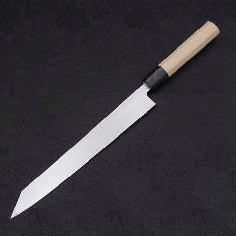Yanagi Kiritsuke White Steel #2 Kasumi Manche en Buffle et Magnolia 240mm-[Musashi]-[Couteaux de cuisine japonais]