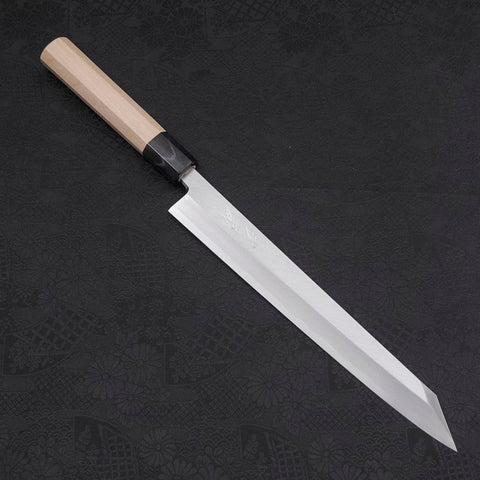 Yanagi Kiritsuke White Steel #2 Kasumi Manche en Buffle et Magnolia 240mm-[Musashi]-[Couteaux de cuisine japonais]