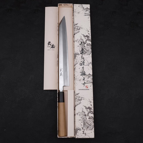 Yanagi Kiritsuke White Steel #2 Kasumi Manche en Buffle et Magnolia 270mm avec Étui-[Musashi]-[Couteaux de cuisine japonais]