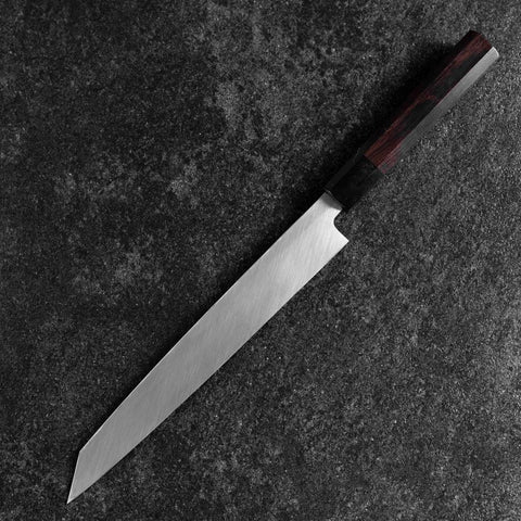 Yanagi Kiritsuke White Steel #2 Miroir Manche en Buffle et Ébène 235mm-[Musashi]-[Couteaux de cuisine japonais]